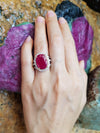 SJ1874 - Ruby with Diamond Ring Set in 18 Karat Gold Settings