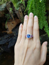 SJ6099 - Blue Sapphire with Pink Sapphire and Diamond Ring Set in 18 Karat White Gold