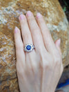SJ6068 - Blue Sapphire with Diamond Ring Set in 18 Karat Gold Settings