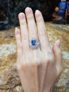 SJ6084 - Blue Sapphire with Diamond Ring Set in 18 Karat White Gold Settings