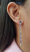 SJ2206 - Rainbow Color Sapphire with Diamond Earrings Set in 18 Karat White Gold Setting