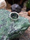 SJ1749 - Blue Sapphire, Tsavorite with Diamond Ring Set in 18 Karat White Gold Settings