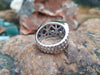 SJ1666 - Blue Sapphire with Diamond Ring Set in 18 Karat White Gold Settings