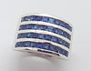 SJ2186 - Blue Sapphire Ring Set in 18 Karat White Gold Settings
