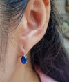 SJ6036 - Blue Sapphire Earrings Set in 18 Karat White Gold Settings