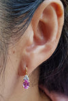 SJ2115 - Pink Sapphire with Diamond Earrings Set in 18 Karat Gold Settings