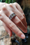 SJ2187 - Green Sapphire with Diamond Ring Set in 18 Karat Rose Gold Settings