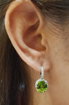 SJ1998 - Peridot with Diamond Earrings Set in 18 Karat White Gold Settings