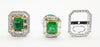 SJ1599 - Emerald with Diamond Earrings Set in 18 Karat White Gold Settings