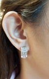 SJ2026 - White Sapphire Earrings Set in 18 Karat White Gold Settings