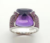 SJ1986 - Amethyst with Pink Sapphire Ring Set in 18 K White Gold