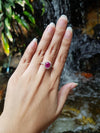 SJ1454 - Pink Sapphire with Diamond Ring Set in 18 Karat Rose Gold Settings