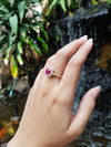 SJ1454 - Pink Sapphire with Diamond Ring Set in 18 Karat Rose Gold Settings