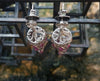 SJ1466 - Pink Sapphire with Diamond  Earrings Set in 18 Karat White Gold Settings
