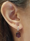 SJ1559 - Carved Tourmaline with Diamond Earrings Set in 18 Karat Gold Settings