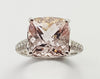 SJ1206 - Morganite with Diamond Ring Set in 18 Karat White Gold Settings