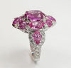 SJ1426 - Pink Sapphire with Diamond Ring Set in 18 Karat White Gold Settings