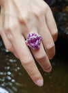 SJ1426 - Pink Sapphire with Diamond Ring Set in 18 Karat White Gold Settings