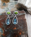 SJ1266 - Peridot, Aquamarine and Diamond Earrings Set in 18 Karat White Gold Settings