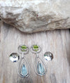 SJ1266 - Peridot, Aquamarine and Diamond Earrings Set in 18 Karat White Gold Settings
