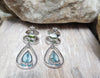 SJ1266 - Peridot, Aquamarine and Diamond Earrings Set in 18 Karat White Gold Settings