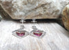 SJ1260 - Rubellite with Diamond Earrings Set in 18 Karat White Gold Settings