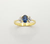 SJ1208 - Blue Sapphire with Diamond Ring Set in 18 Karat Gold Settings