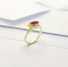JR0674R - Marquise Ruby & Diamond Ring Set in 18 Karat Gold Setting