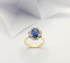 SJ1318 - Blue Sapphire with Diamond Ring Set in 18 Karat Gold Settings