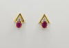 SJ1220 - Ruby with Diamond Earrings Set in 18 Karat Gold Settings