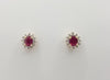 JE0482S - Ruby & Diamond Earrings Set in 18 Karat Gold Setting