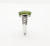 SJ1160 - Peridot with Diamond Ring Set in 18 Karat White Gold Settings