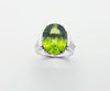 SJ1160 - Peridot with Diamond Ring Set in 18 Karat White Gold Settings