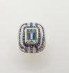 SJ1166 - Aquamarine with Blue Sapphire and Diamond Ring Set in 18 Karat Gold Settings
