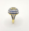 SJ1166 - Aquamarine with Blue Sapphire and Diamond Ring Set in 18 Karat Gold Settings