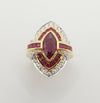 JR0221P - Ruby & Diamond Ring Set in 18 Karat Gold Settings