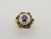 JR0214P - Blue Sapphire & Diamond Ring Set in 18 Karat Gold Setting