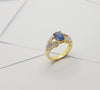 SJ1326 - Blue Sapphire with Diamond Ring Set in 18 Karat Gold Settings