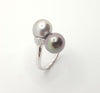 JRB4027 - Tahitian South Sea Pearl & Diamond Ring Set in 18 Karat White Gold Setting
