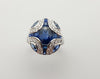 SJ6091 - Blue Sapphire with Diamond Ring Set in 18 Karat White Gold Settings