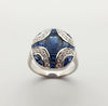 SJ6091 - Blue Sapphire with Diamond Ring Set in 18 Karat White Gold Settings