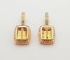 JE0125Q - Imperial Topaz & Diamond Earrings Set in 18 Karat Rose Gold Setting