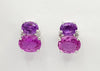 SJ1139 - Pink Sapphire, Purple Sapphire and Diamond Earrings Set in 18 Karat White Gold