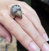 SJ1276 - Brown Diamond, Yellow Diamond, Diamond and Eagle Ring in 18K White Gold