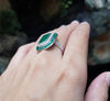 SJ1400 - Emerald with Diamond Ring Set in 18 Karat White Gold Settings