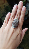 SJ1276 - Brown Diamond, Yellow Diamond, Diamond and Eagle Ring in 18K White Gold