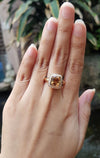 SJ1326 - Imperial Topaz with Brown Diamond Ring Set in 18 Karat Rose Gold Settings