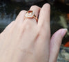 SJ1326 - Imperial Topaz with Brown Diamond Ring Set in 18 Karat Rose Gold Settings