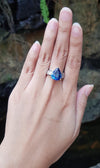 SJ1232 - GIA Certified 7cts Ceylon Blue Sapphire with Diamond Ring Set in Platinum