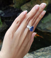 SJ1232 - GIA Certified 7cts Ceylon Blue Sapphire with Diamond Ring Set in Platinum